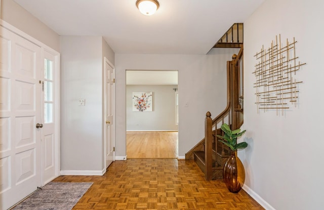 200 Timbercrest Dr, Schaumburg, IL 60193 - entrance foyer featuring stairs and parquet floors