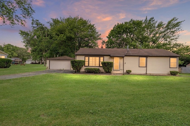 21130 Kildare Ave, Matteson, IL 60443 - single story home with an outdoor structure, a detached garage, and a front yard
