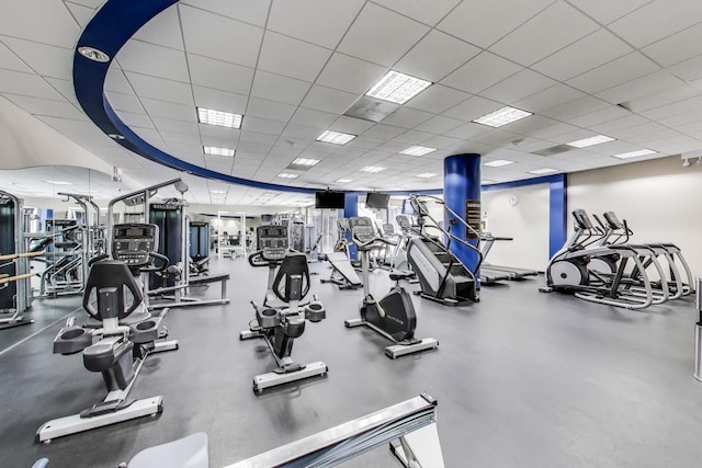 260 E Chestnut St Unit 1904, Chicago, IL 60611 - gym featuring a drop ceiling