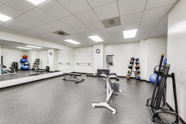 260 E Chestnut St Unit 1904, Chicago, IL 60611 - gym with a drop ceiling