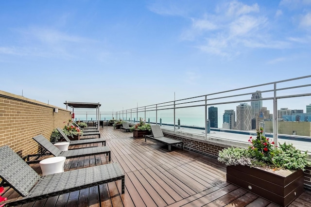 260 E Chestnut St Unit 1904, Chicago, IL 60611 - wooden terrace with a water view and a view of city