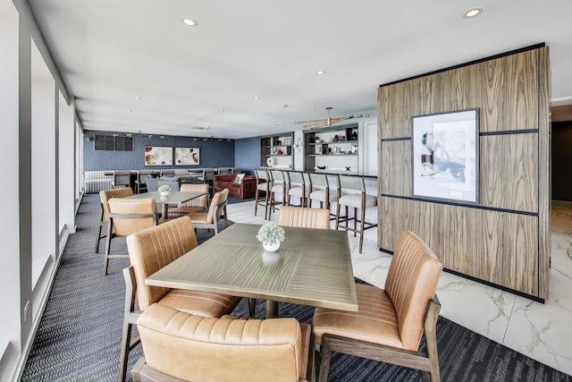 260 E Chestnut St Unit 1904, Chicago, IL 60611 - dining room with marble look tile flooring and recessed lighting