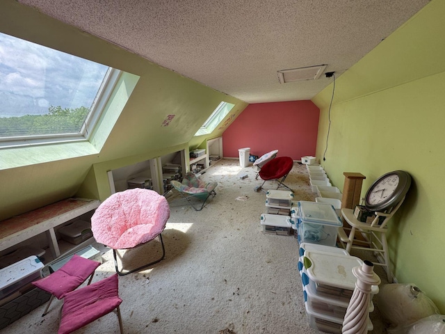 310 Eagle Bluff Dr, Oakwood, IL 61858 - bonus room with a skylight, vaulted ceiling, and a textured ceiling