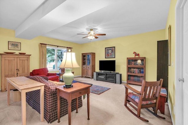 1906 Lydia Ct Unit A, Urbana, IL 61802 - living room featuring light colored carpet and a ceiling fan