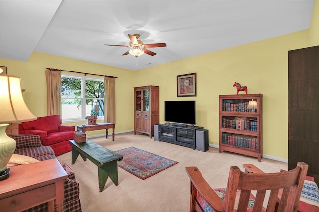 1906 Lydia Ct Unit A, Urbana, IL 61802 - living area with ceiling fan and light carpet