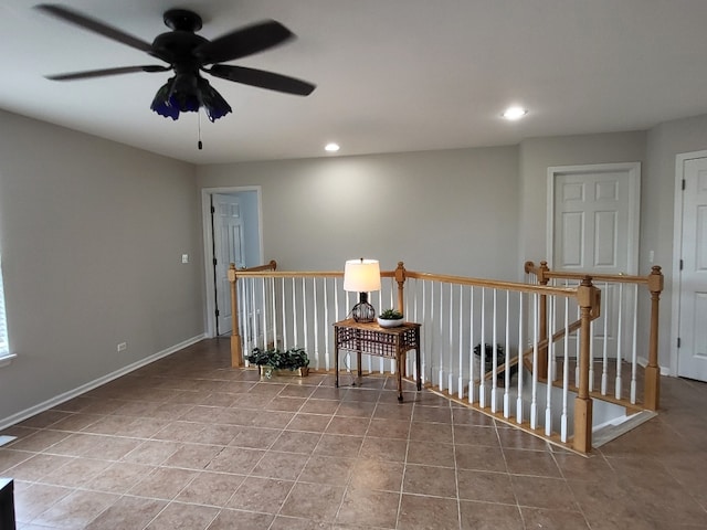 2949 Brossman St, Naperville, IL 60564 - unfurnished room with recessed lighting, a ceiling fan, and tile patterned flooring