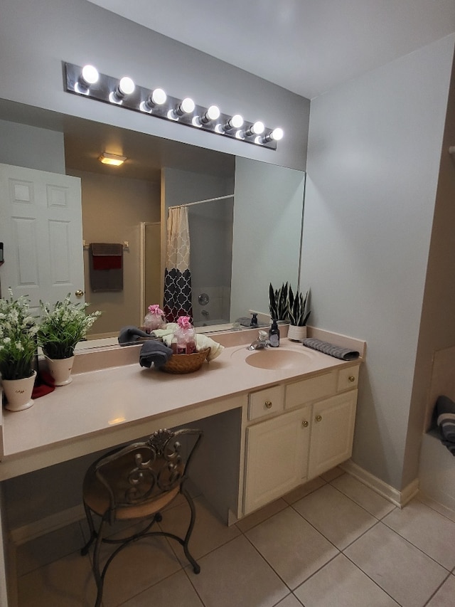 2949 Brossman St, Naperville, IL 60564 - full bathroom featuring tile patterned flooring, vanity, and a shower with shower curtain