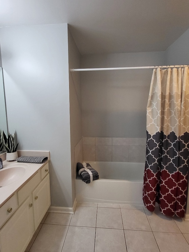 2949 Brossman St, Naperville, IL 60564 - full bathroom with vanity, shower / bath combination with curtain, and tile patterned flooring