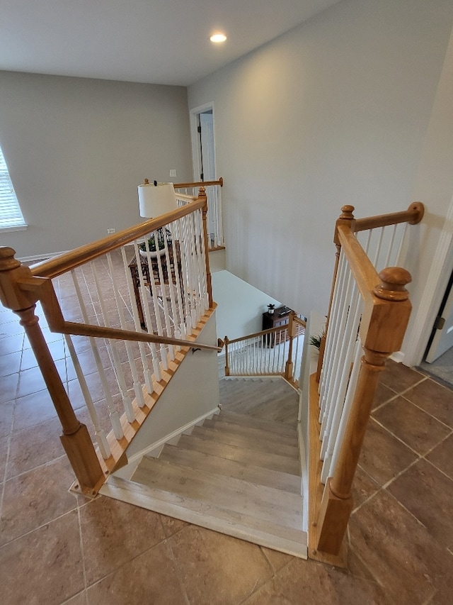 2949 Brossman St, Naperville, IL 60564 - stairs with tile patterned flooring and recessed lighting