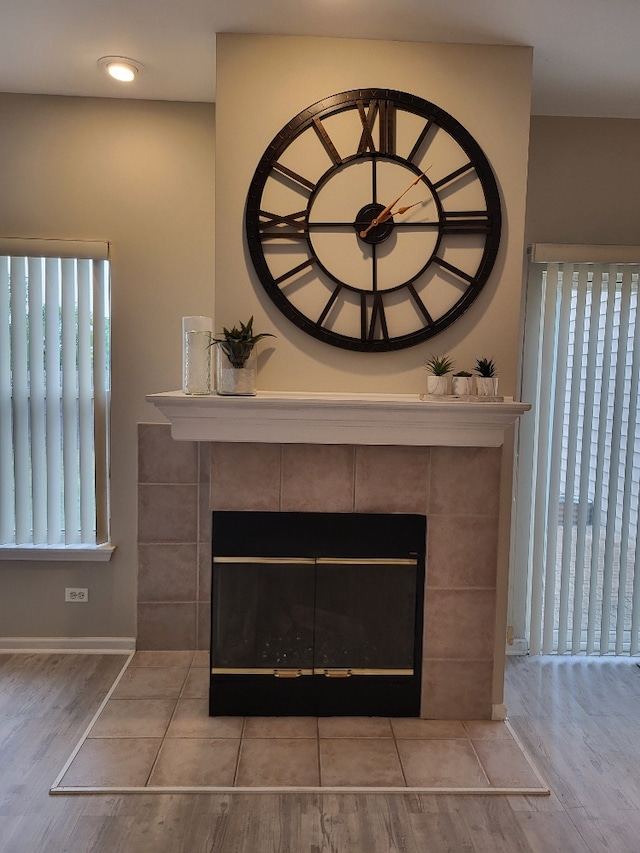 2949 Brossman St, Naperville, IL 60564 - detailed view of a tile fireplace and wood finished floors