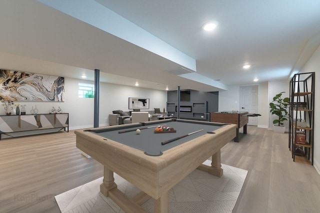 11956 S Harvard Ave, Chicago, IL 60628 - recreation room with light wood-style floors, billiards table, and recessed lighting