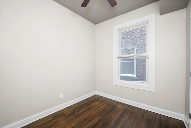 1652 S Ridgeway Ave, Chicago, IL 60623 - spare room with a ceiling fan, dark wood-style flooring, and lofted ceiling