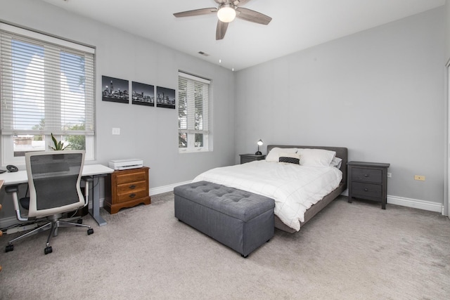 2409 W Catalpa Ave Unit 307, Chicago, IL 60625 - carpeted bedroom featuring a desk and ceiling fan