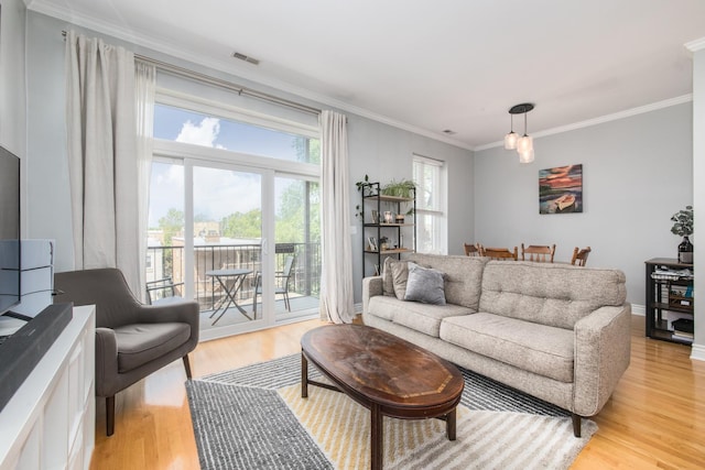 2409 W Catalpa Ave Unit 307, Chicago, IL 60625 - living area with light wood finished floors and ornamental molding