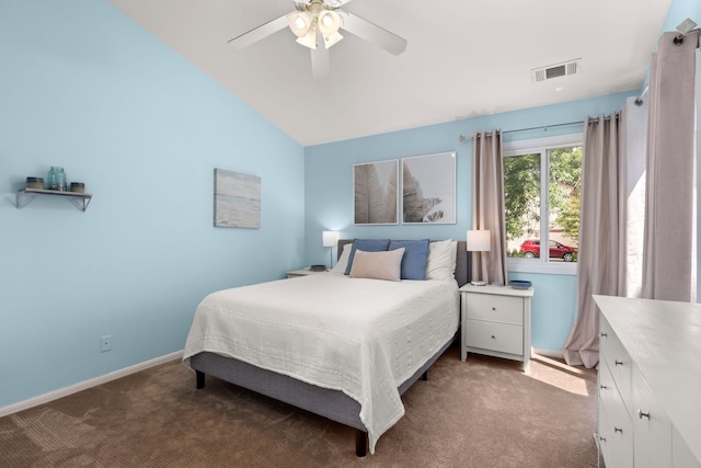 2408 Danbury Dr Unit A2, Woodridge, IL 60517 - carpeted bedroom with lofted ceiling and ceiling fan