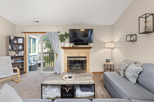 2408 Danbury Dr Unit A2, Woodridge, IL 60517 - living area with carpet floors and a fireplace
