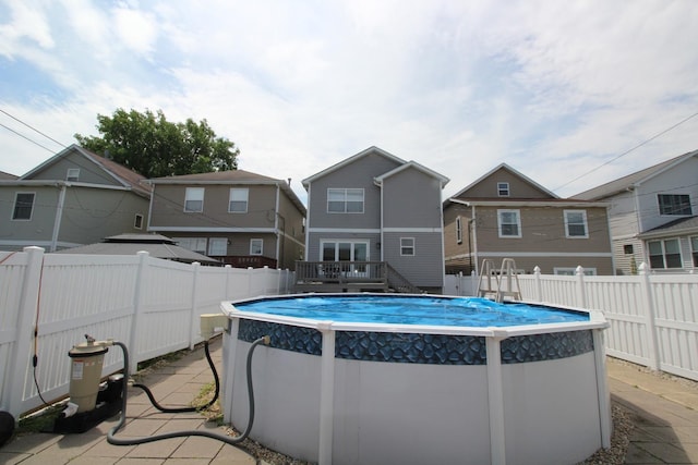 6142 W 60th St, Chicago, IL 60638 - view of swimming pool with a deck, a fenced backyard, and a residential view