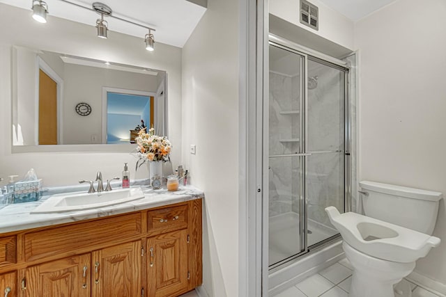 2716 Turtle Creek Dr, Hazel Crest, IL 60429 - full bath featuring vanity, a stall shower, and tile patterned flooring