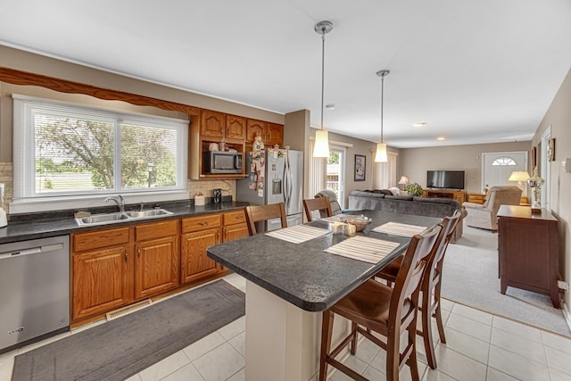 2716 Turtle Creek Dr, Hazel Crest, IL 60429 - kitchen featuring stainless steel appliances, healthy amount of natural light, and light tile patterned floors