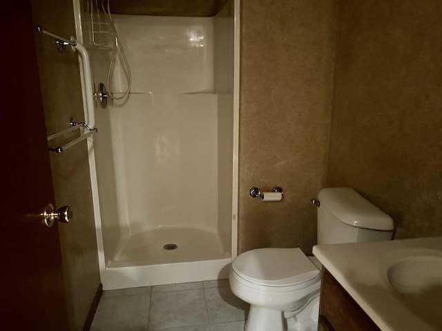 6130 N Jeffrey Ln, Oregon, IL 61061 - full bathroom featuring tile patterned flooring, a shower stall, and vanity