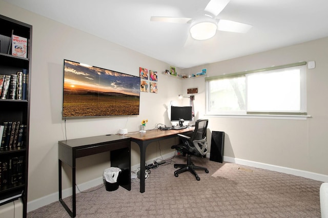 9050 Tamaroa Ter, Skokie, IL 60076 - office area featuring carpet and a ceiling fan