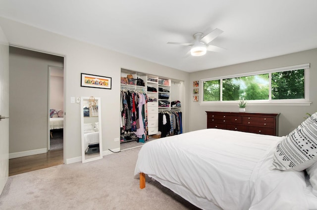 9050 Tamaroa Ter, Skokie, IL 60076 - bedroom featuring a closet, carpet flooring, and a ceiling fan
