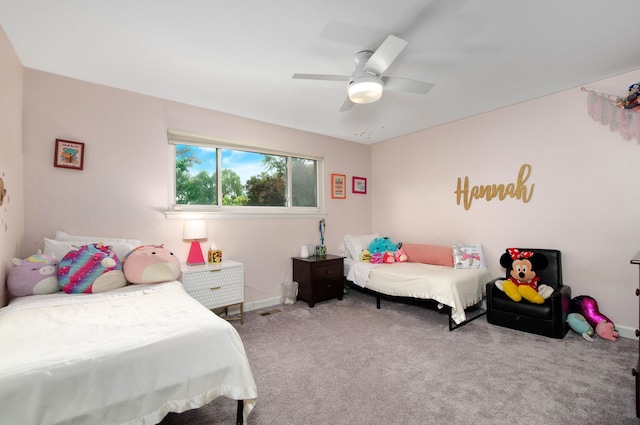9050 Tamaroa Ter, Skokie, IL 60076 - carpeted bedroom featuring baseboards and ceiling fan