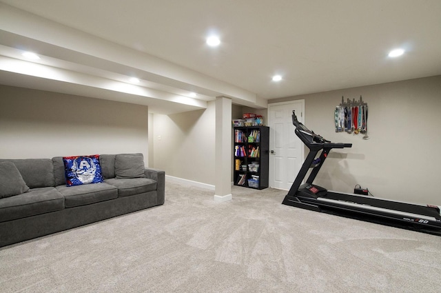 9050 Tamaroa Ter, Skokie, IL 60076 - workout area with recessed lighting and carpet floors