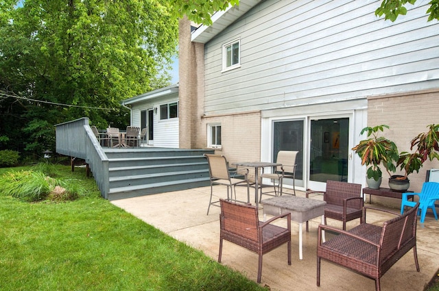 9050 Tamaroa Ter, Skokie, IL 60076 - view of patio with a wooden deck and outdoor dining area