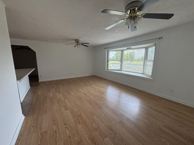 3667 Arthesia St E, Armstrong, IL 61812 - unfurnished living room featuring light wood-type flooring and ceiling fan