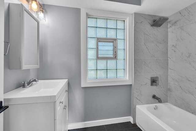 193 May St, Bensenville, IL 60106 - bathroom with vanity, bathtub / shower combination, and plenty of natural light