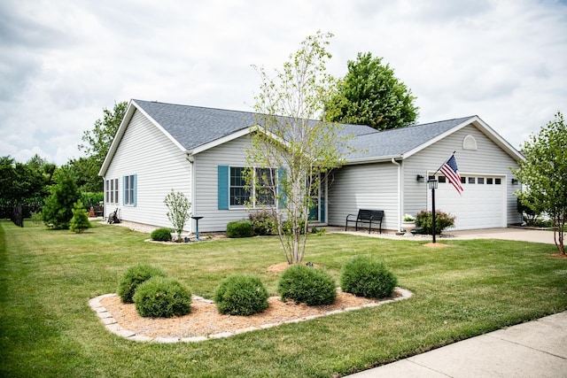 2107 10th Ave, Sterling, IL 61081 - single story home with a garage, a front lawn, driveway, and a shingled roof