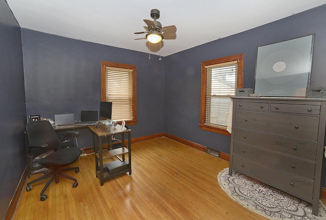 1411 E Hickory St, Streator, IL 61364 - office space featuring light wood-style floors and ceiling fan