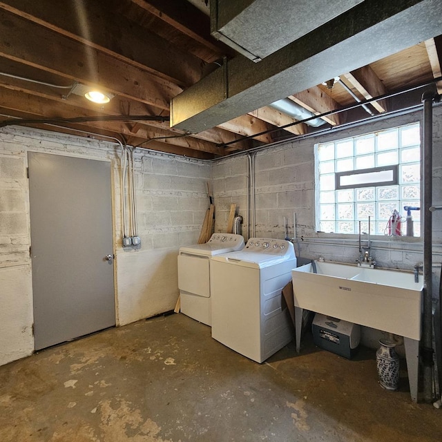 678 Muskegon Ave, Calumet City, IL 60409 - basement with washing machine and clothes dryer and a sink