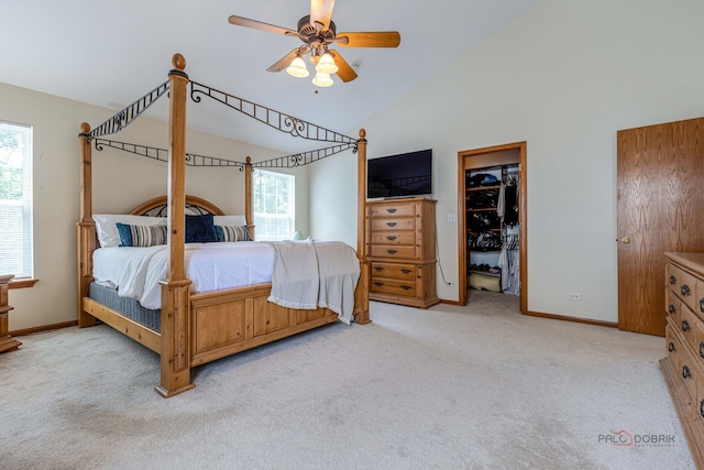 330 Greenview Ln, Lake Villa, IL 60046 - carpeted bedroom featuring vaulted ceiling and a ceiling fan
