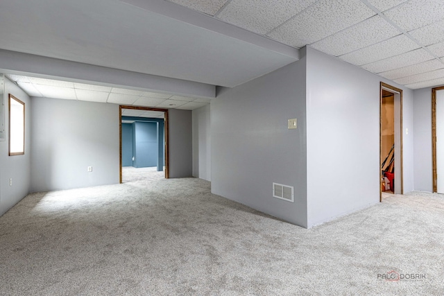 330 Greenview Ln, Lake Villa, IL 60046 - empty room with a paneled ceiling and carpet flooring