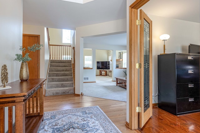 330 Greenview Ln, Lake Villa, IL 60046 - foyer entrance with stairway and wood finished floors