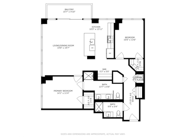 757 N Orleans St Unit 907, Chicago, IL 60654 - view of floor plan / room layout