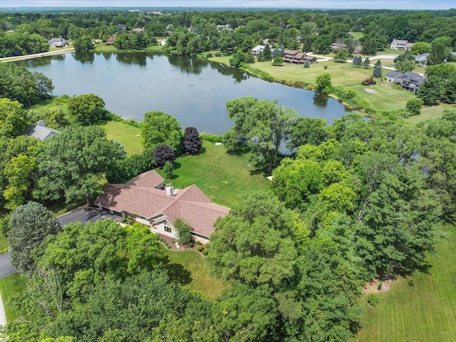 12828 Menominee Trl, Roscoe, IL 61073 - aerial view of property and surrounding area featuring a large body of water