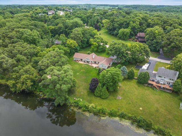 12828 Menominee Trl, Roscoe, IL 61073 - aerial overview of property's location featuring a large body of water and a forest