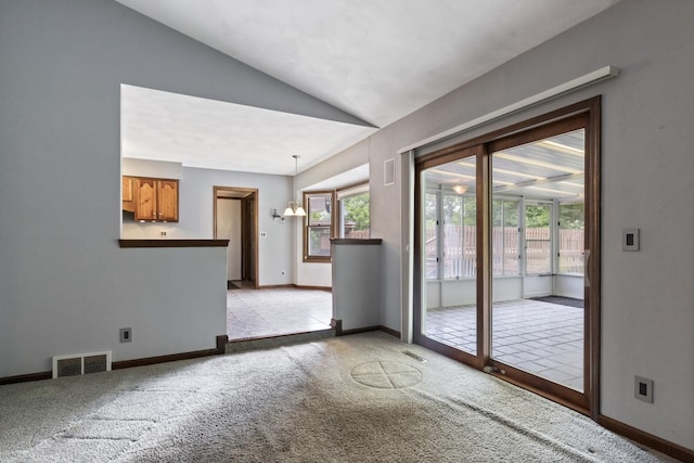 1485 Bryn Mawr Ln, Rockford, IL 61107 - empty room featuring vaulted ceiling and light carpet