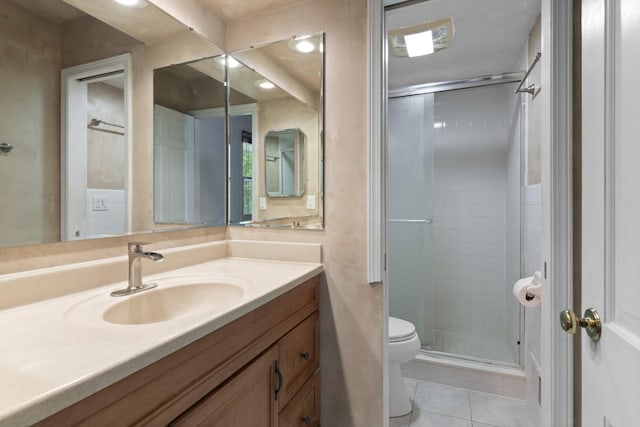 1485 Bryn Mawr Ln, Rockford, IL 61107 - bathroom featuring vanity, a shower stall, and tile patterned floors