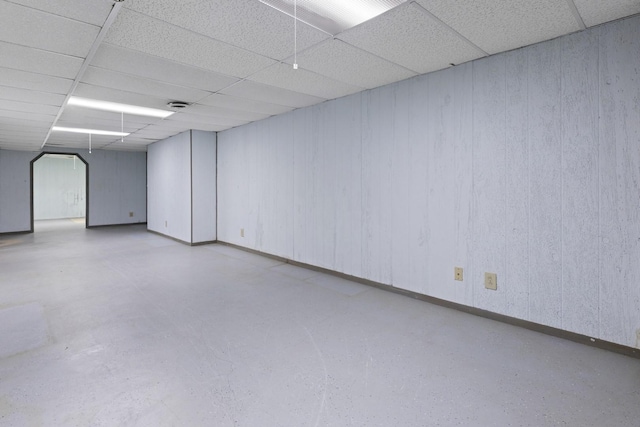 1485 Bryn Mawr Ln, Rockford, IL 61107 - empty room with a drop ceiling and concrete floors