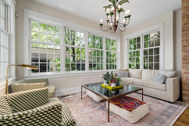 2131 W Schiller St, Chicago, IL 60622 - sunroom / solarium with a chandelier