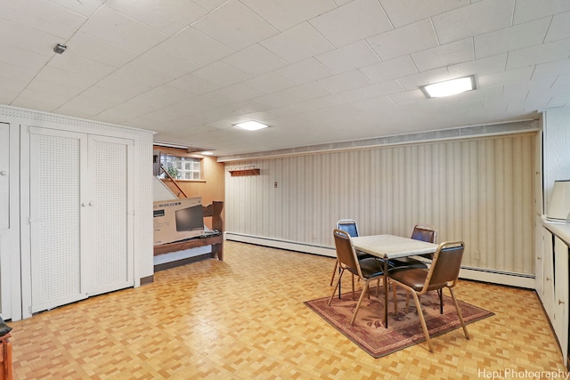 3914 N Richmond Rd, Johnsburg, IL 60051 - dining space with a baseboard radiator and light flooring