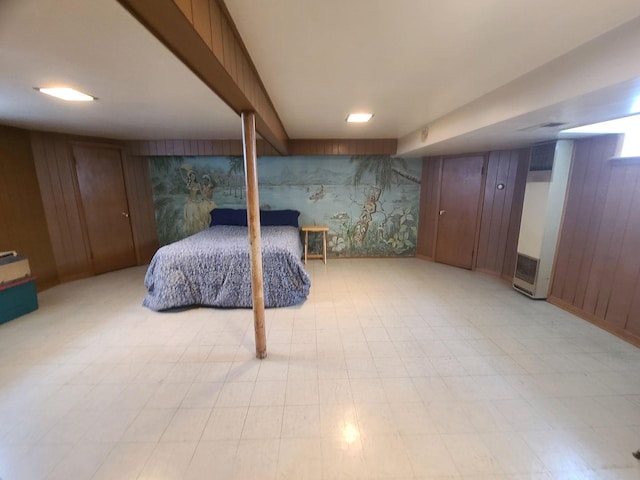 3623 Hawthorne St, Franklin Park, IL 60131 - bedroom with wooden walls and a heating unit