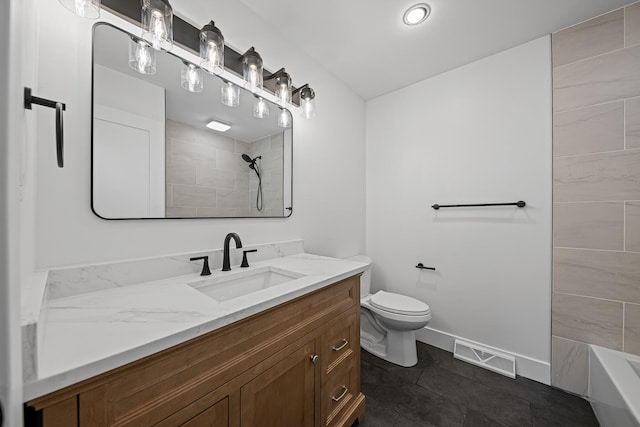 214 Somerset Ct, New Lenox, IL 60451 - bathroom with vanity, tile patterned floors, and shower / bathtub combination