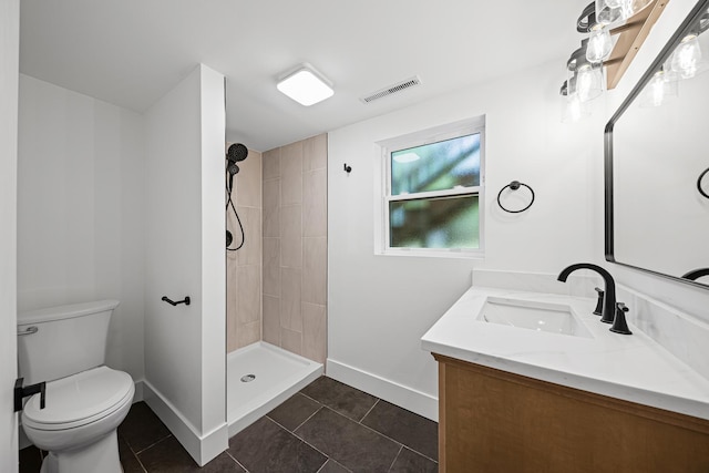 214 Somerset Ct, New Lenox, IL 60451 - bathroom featuring vanity, tile patterned floors, and tiled shower