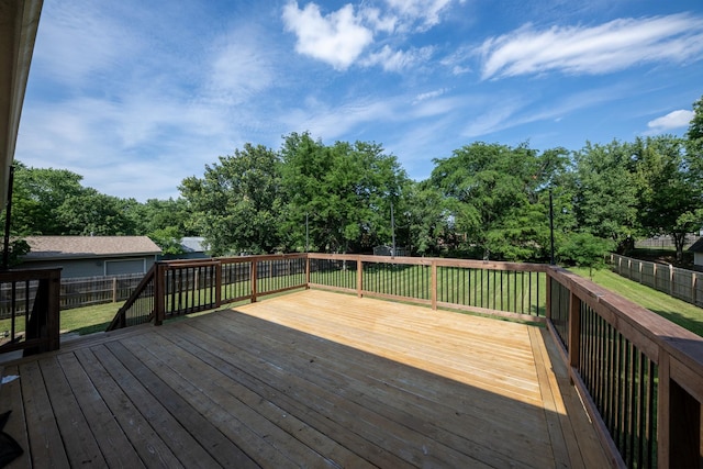 214 Somerset Ct, New Lenox, IL 60451 - wooden terrace featuring a fenced backyard and view of scattered trees