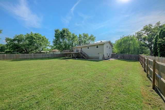 214 Somerset Ct, New Lenox, IL 60451 - fenced backyard featuring stairway and a wooden deck